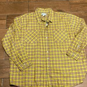 Haband Pearl Snap Plaid Shirt Quality Comfort Cowboy Gold red Farm Size 3X